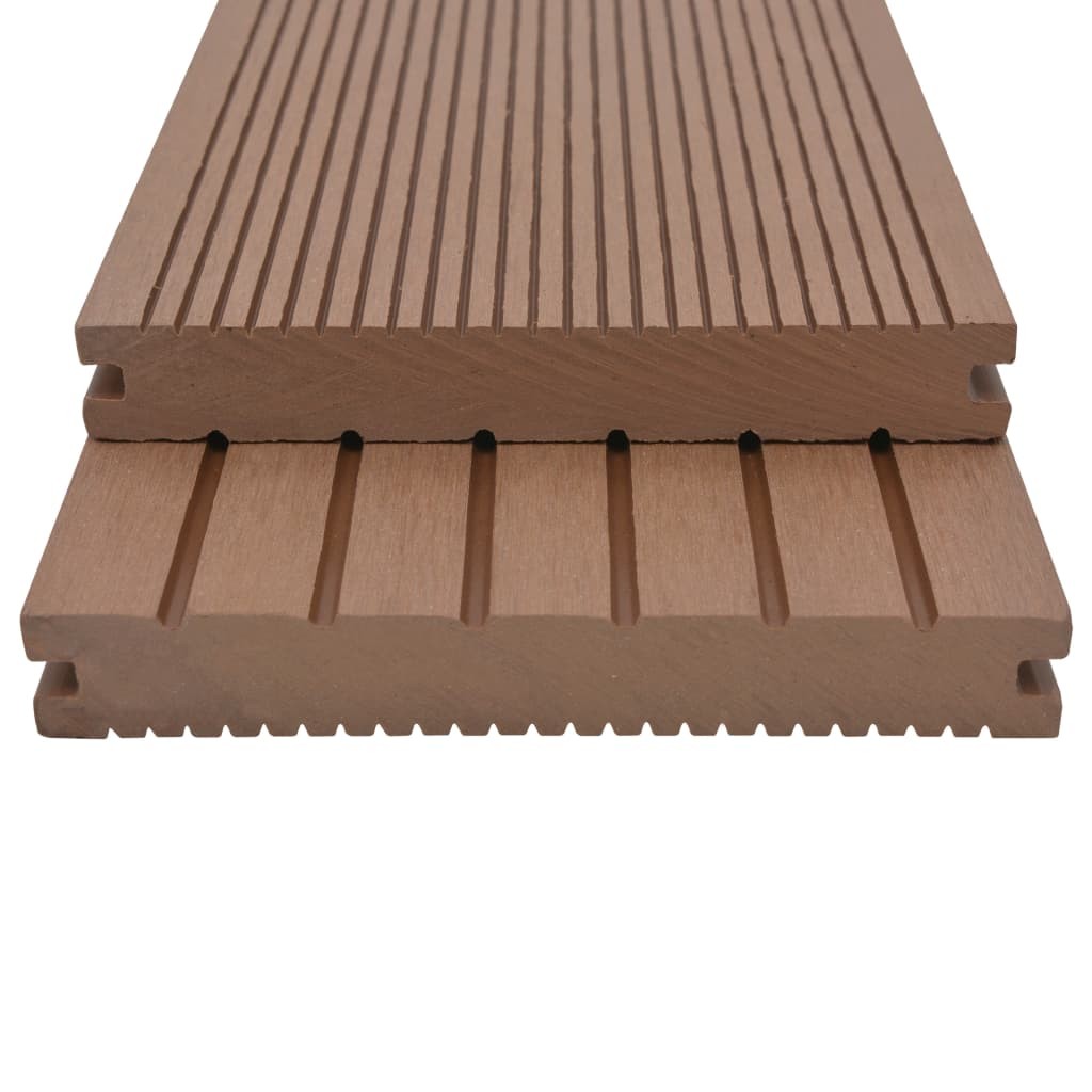 WPC Solid Decking Boards with Accessories 30 m² 4 m Light Brown